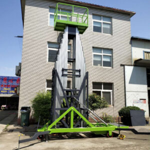 14m Portable Lay Down Mast Aluminum Electric Two Work Platform ManTable Lift Factory