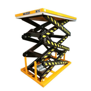 1 Ton Factory Battery Motorized Scissor Cargo Lift With Manganese Steel